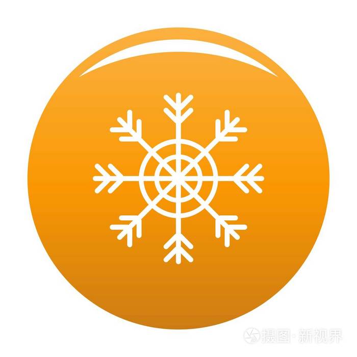 雪花图标矢量橙色