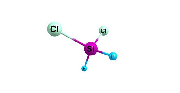 二氯硅烷分子的结构上白色孤立图片