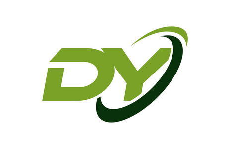 dy 徽标旋风椭圆绿色字母矢量概念照片