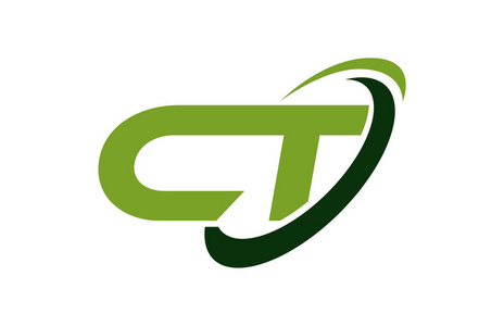 ct 标志旋风椭圆绿色字母矢量概念照片