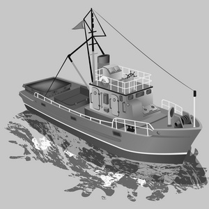 平海洋灰色渔船