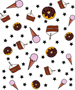 美味多彩甜棒棒糖糖果蛋糕甜甜圈冰淇淋模式