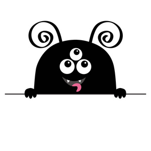 黑色剪影.可爱有趣的孩子.万圣节快乐.平面设计.白色背景照片