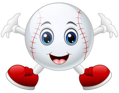 可爱的快乐棒球卡通微笑照片