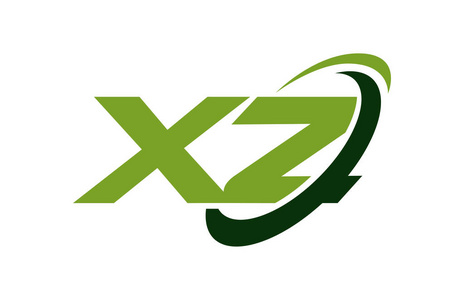 绿色旋风xz 标志旋风椭圆绿色字母矢量概念照片