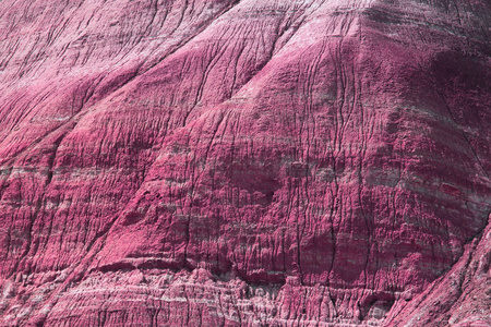 石灰石粉多彩的粉色山关闭照片