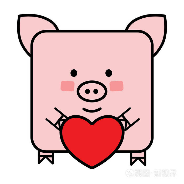 用一颗心可爱平猪图释