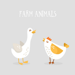 农场卡通鸡图片