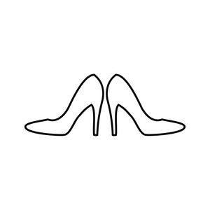 妇女的标志。妇女的鞋子图标。高跟鞋鞋符号。矢量 il