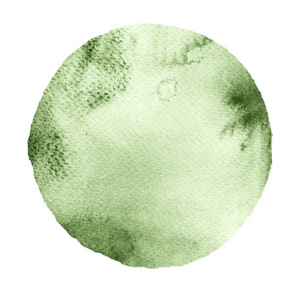 白色背景上的水彩绿色圆圈图片