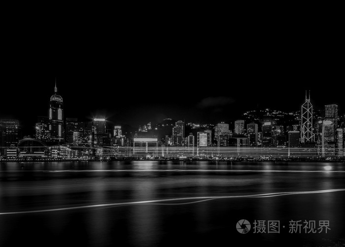 hong 香港城市和建筑的黑色和白色