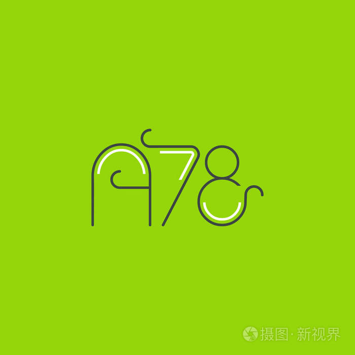 带有数字标识a78的字母商务卡模板