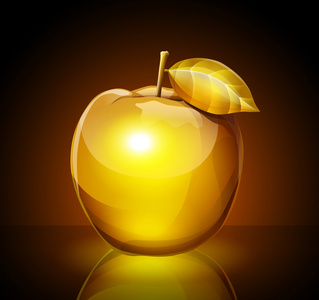 苹果宣传发光的金苹果照片