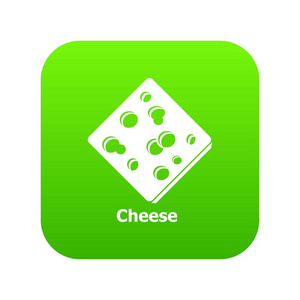 奶酪图标绿色矢量