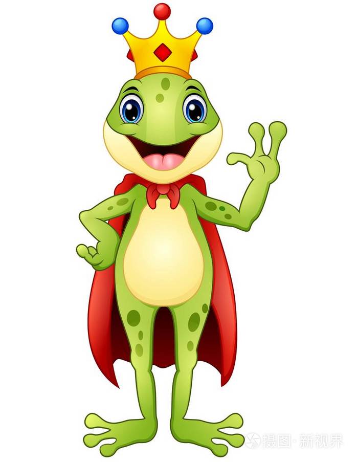 青蛙王子卡通挥舞着的手