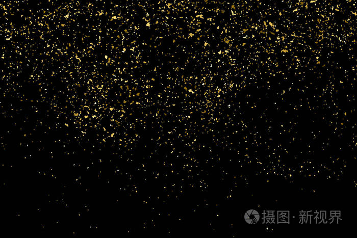 金色亮片纹理上黑色孤立.琥珀色粒子颜色.喜庆的背景.