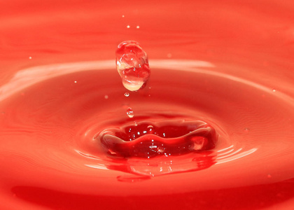 水滴后液体表面的图案