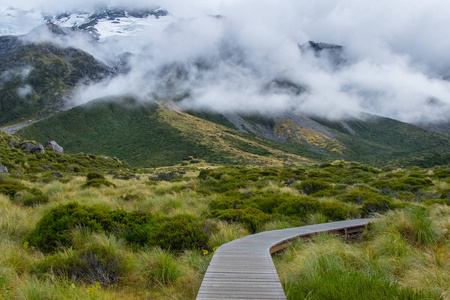 胡克谷轨道,最受欢迎的散步在奥拉基Mt厨师国家公园,新西兰