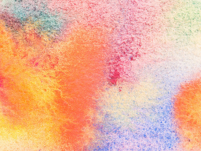 特写的颜色和质地的手绘水彩纸上照片