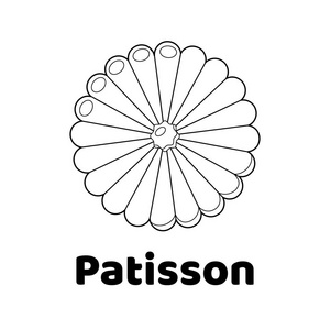 插图。游戏的孩子。蔬菜。着色页 Patisson