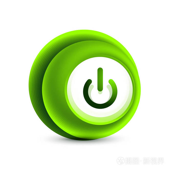 玻璃透明效果电源启动按钮关闭图标矢量ui或应用程序符号设计