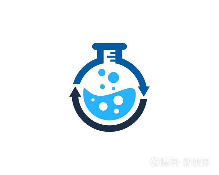 实验室烧瓶图标徽标设计元素.矢量插图
