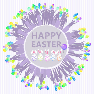 庆祝的复活节快乐兔蛋概念