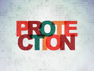 保护概念 数字数据纸背景的保护
