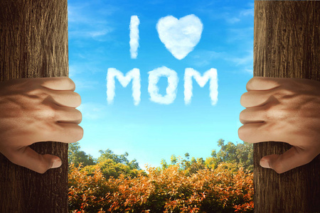 母亲一天的问候两只手,打开木制门寻找母亲的一天的问候照片