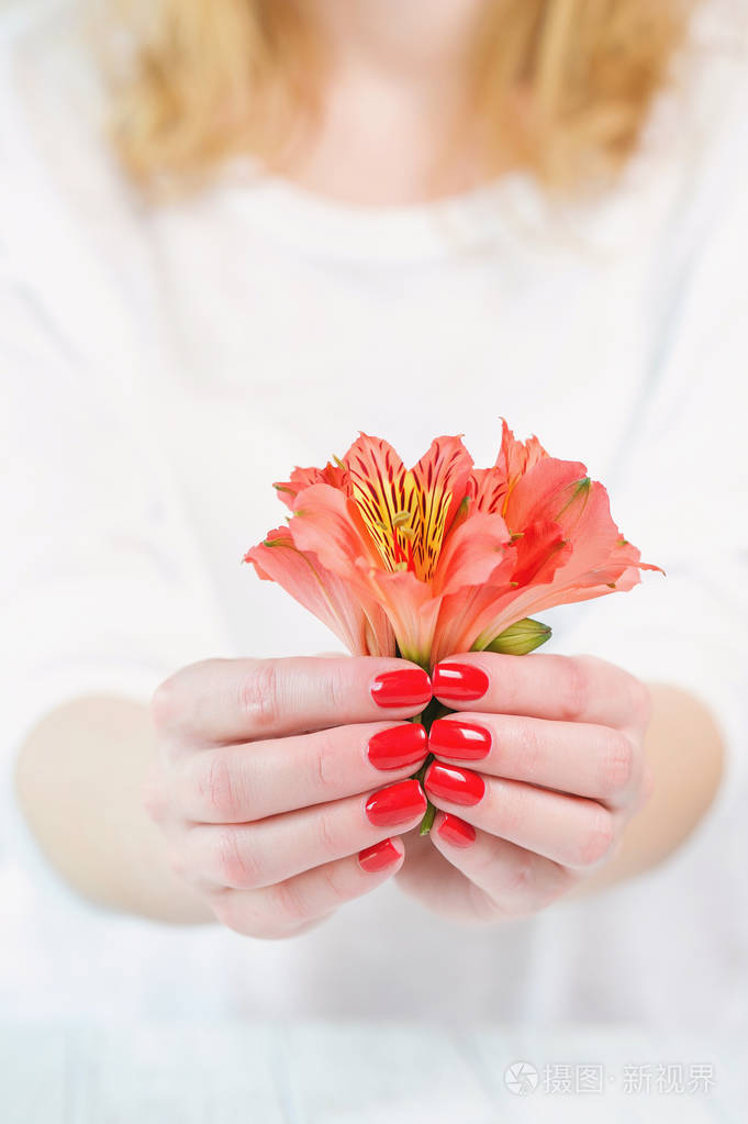 红指甲 onfinge 指甲和花