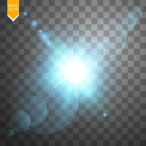 创意概念辉光光效应星爆发与火花隔离在透明的背景。为例证模板艺术设计, 横幅为圣诞节庆祝, 魔术闪光能量射线