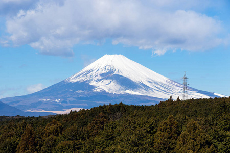 白雪皑皑的冬天的富士山