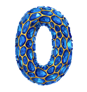 亚特兰蒂斯号石0号零由蓝色金刚石在白色背景被隔绝.三维照片