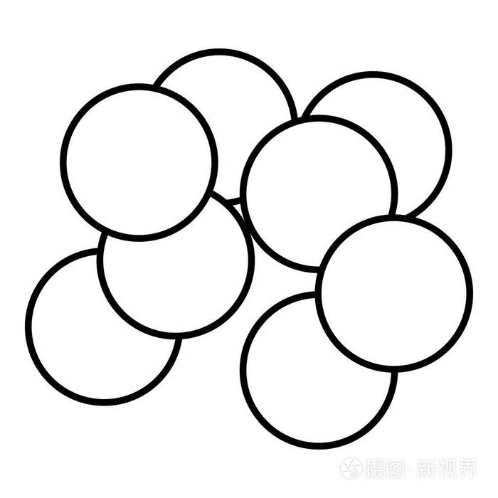 红色鱼子酱图标, 轮廓样式插画-正版商用图片0osy29-摄图新视界