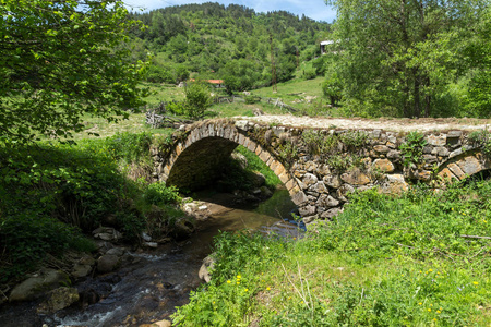 保加利亚 Pazardzhik Rhodopes 山 Fotinovo 村附近 Fotinovo 河石桥