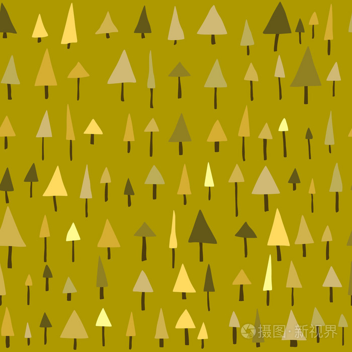 无缝的矢量三角形松树树模式