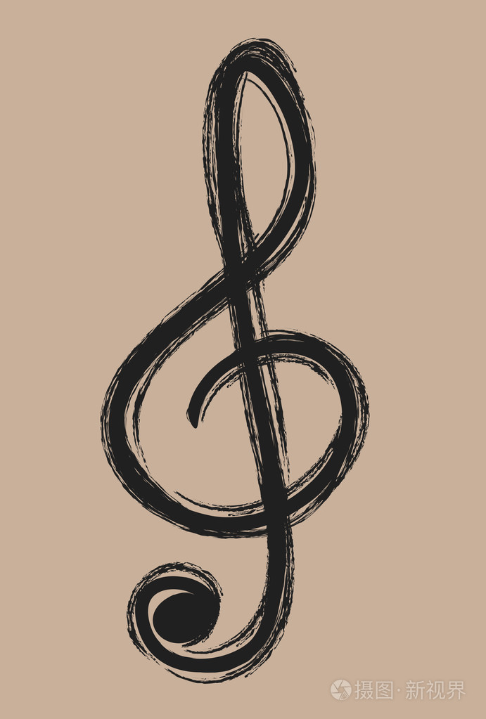 颜色的高音谱号设计元素