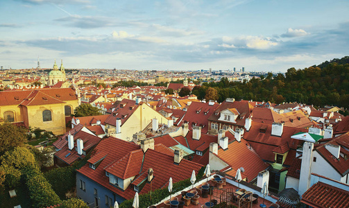 布拉格的欧洲城市的全景