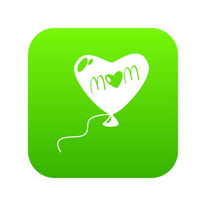 母亲节日图标绿色矢量