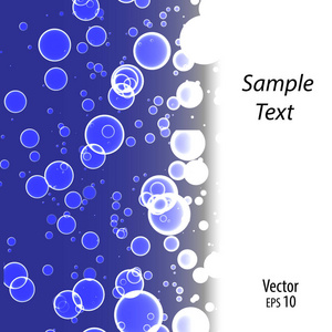 抽象气泡背景。横幅模板向量