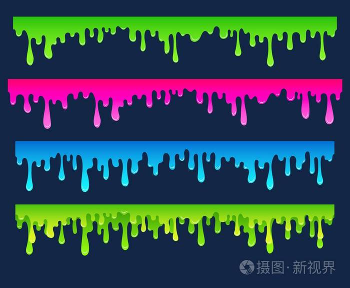 手绘卡通流淌下来的油漆, 无尽的边界元素插画-正版商用图片0ot833-摄