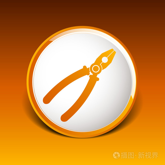 钳子图标矢量按钮标志符号的概念