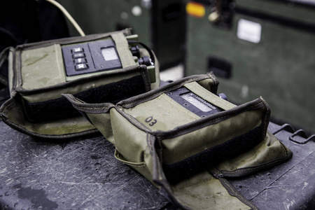 军队战争军队, 战争和技术的对讲机照片