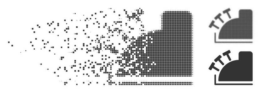 收银机分解像素半色调图标