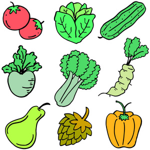 涂鸦的蔬菜卡通设计图片