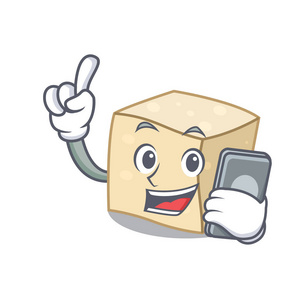 韩国美食卡通用手机豆腐字卡通风格矢量插画照片