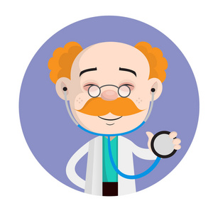 持 stethosope 向量的微笑医生向量医学概念外科医生在操作剧院.