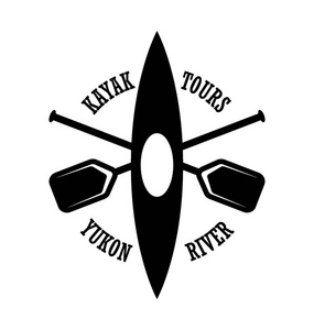 皮划艇旅游平面矢量图标照片