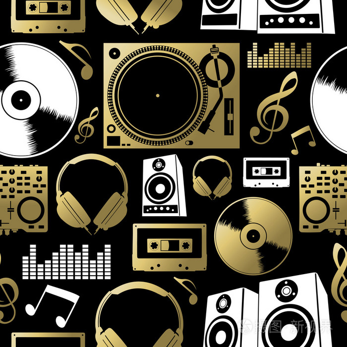 音乐无缝模式图标 dj 摇滚聚会俱乐部设置