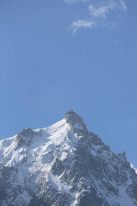 靠近勃朗峰，夏蒙尼，瑞士阿尔卑斯山风景的视图